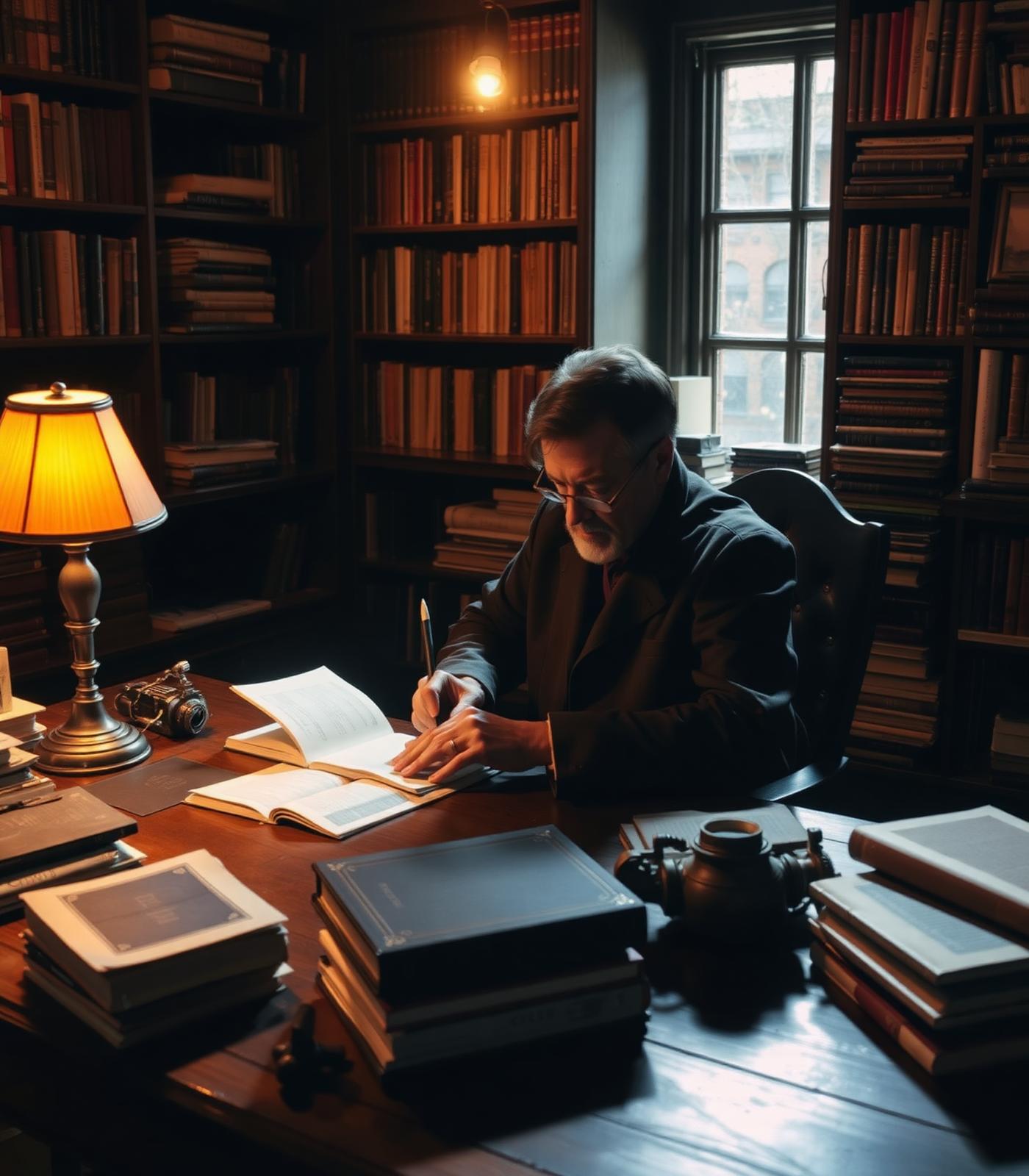 Author writing
